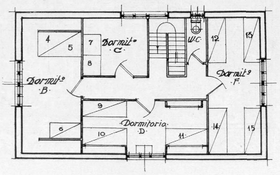 Proyecto casa principal de la casa del guarda en "La Hortalaya". Planta primera, 1930.